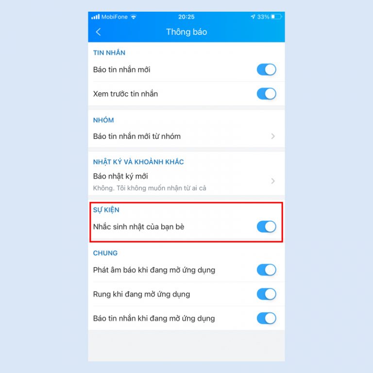 Không gây ảnh hưởng tới công việc hãy tắt thông báo sinh nhật trên Zalo ngay nhé