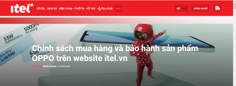 Chính sách bảo hành mua hàng OPPO qua website Itelecom